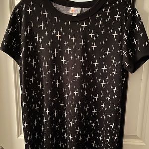 LULAROE LARGE SHORT-SLEEVED LIV TOP